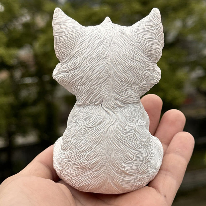 Buddha Stones, piccola volpe a nove code seduta, protezione in resina, decorazione per la casa