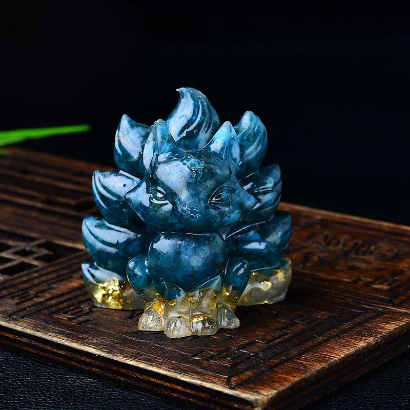 Buddha Stones naturali, vari cristalli, quarzo fragola, ametista, volpe a nove code, protezione, decorazione per la casa - Apatite 5,5*4,5*5,5 cm - image 45