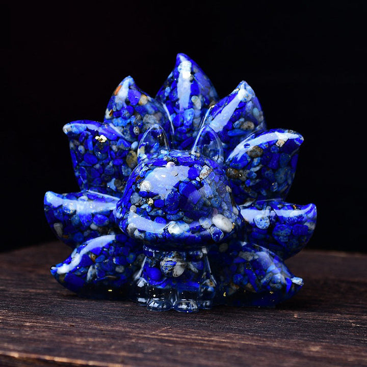 Buddha Stones Piccole Varie Pietre Cristallo Rosa Citrino Ametista Volpe a Nove Code Calore Decorazione per la Casa - Lazurite 8,8*6,9*8 cm - image 18