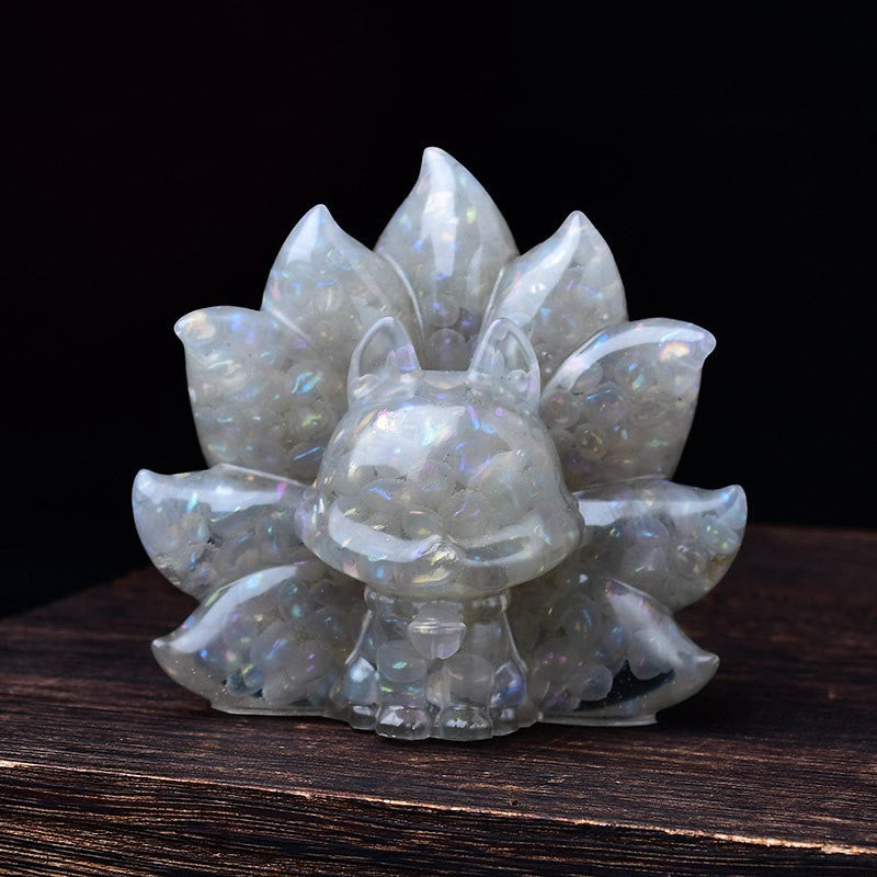 Buddha Stones Piccole Varie Pietre Cristallo Rosa Citrino Ametista Volpe a Nove Code Calore Decorazione per la Casa - Pietra di luna 8,8*6,9*8 cm - image 20