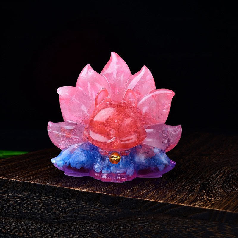 Buddha Stones Piccole Varie Pietre Cristallo Rosa Citrino Ametista Volpe a Nove Code Calore Decorazione per la Casa - Acquamarina + Pietra Rossa + Cristallo Rosa 8,8*6,9*8 cm - image 27