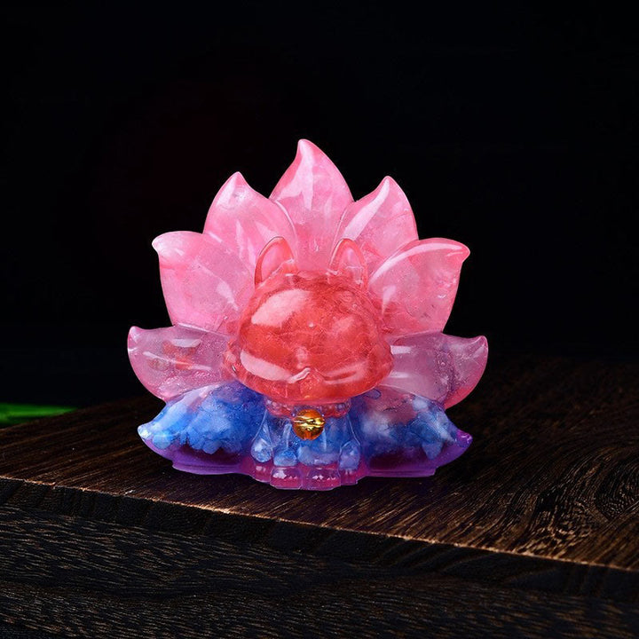 Buddha Stones Piccole Varie Pietre Cristallo Rosa Citrino Ametista Volpe a Nove Code Calore Decorazione per la Casa - Acquamarina + Pietra Rossa + Cristallo Rosa 8,8*6,9*8 cm - image 27