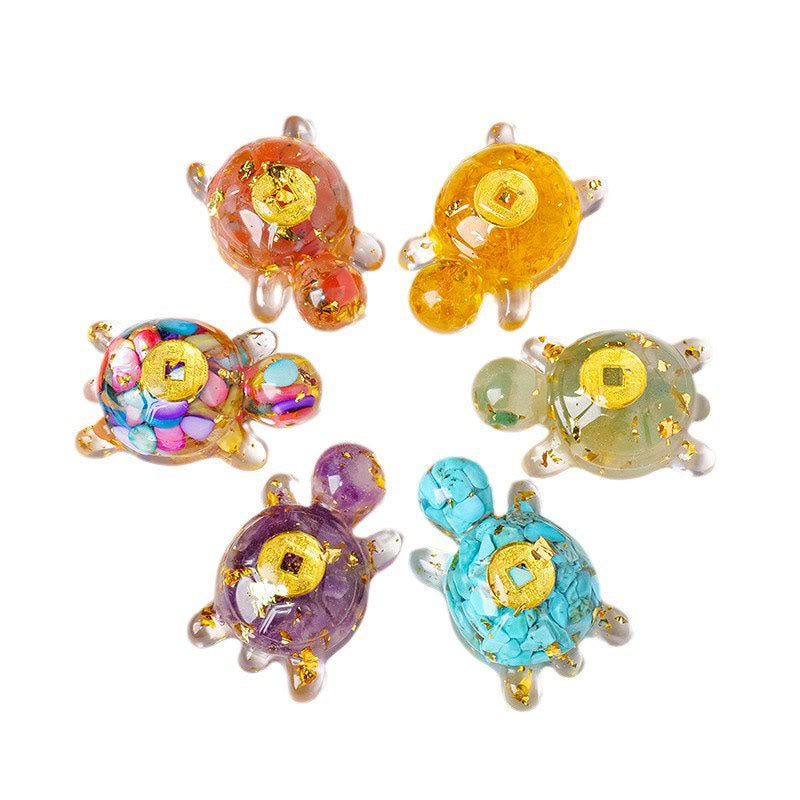 Buddha Stones, piccole, varie, cristalli, avventurina verde, ametista, tartaruga, monete di rame, portafortuna, decorazione per la casa