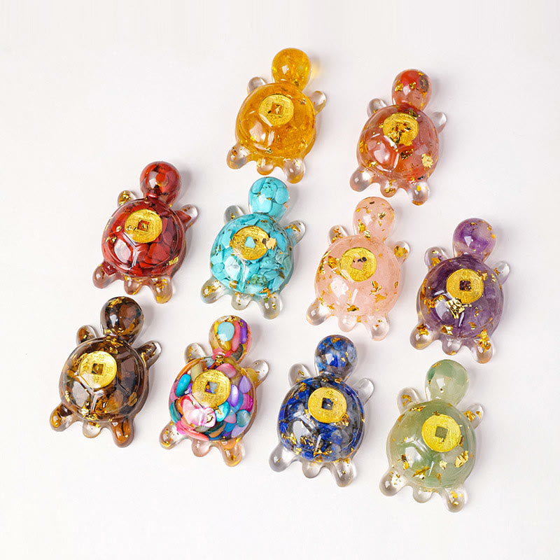 Buddha Stones, piccole, varie, cristalli, avventurina verde, ametista, tartaruga, monete di rame, portafortuna, decorazione per la casa