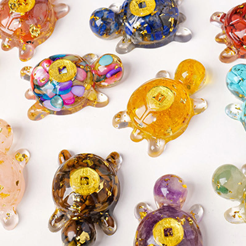 Buddha Stones, piccole, varie, cristalli, avventurina verde, ametista, tartaruga, monete di rame, portafortuna, decorazione per la casa - image 25