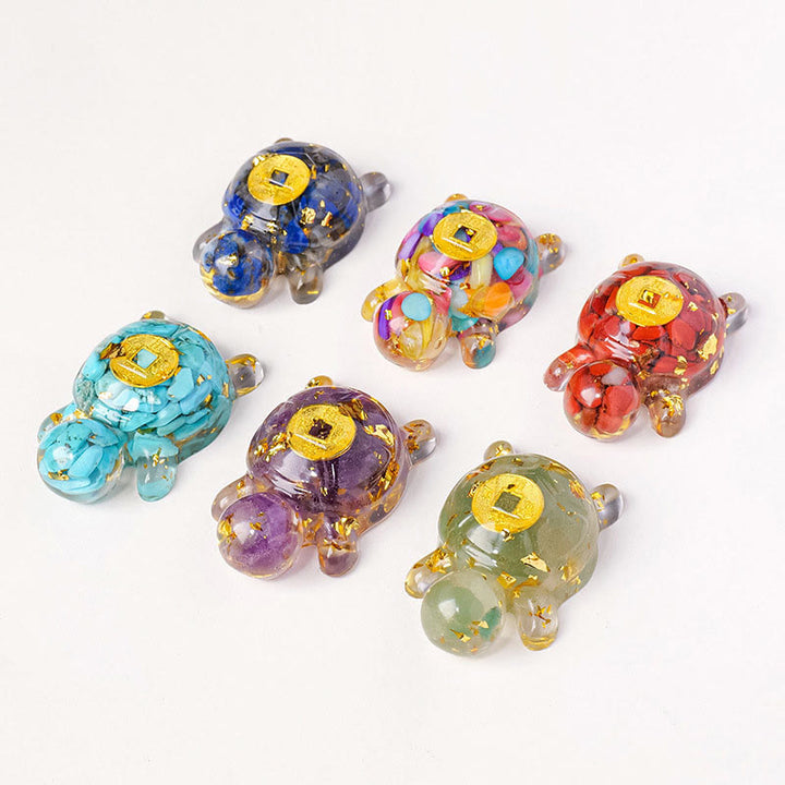 Buddha Stones, piccole, varie, cristalli, avventurina verde, ametista, tartaruga, monete di rame, portafortuna, decorazione per la casa