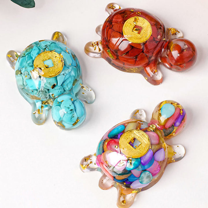 Buddha Stones, piccole, varie, cristalli, avventurina verde, ametista, tartaruga, monete di rame, portafortuna, decorazione per la casa