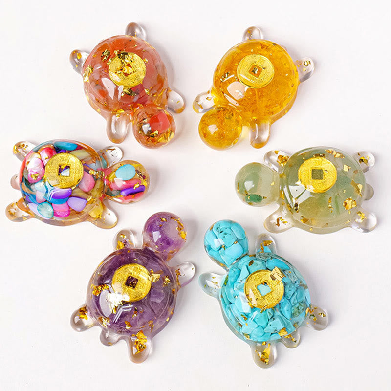Buddha Stones, piccole, varie, cristalli, avventurina verde, ametista, tartaruga, monete di rame, portafortuna, decorazione per la casa