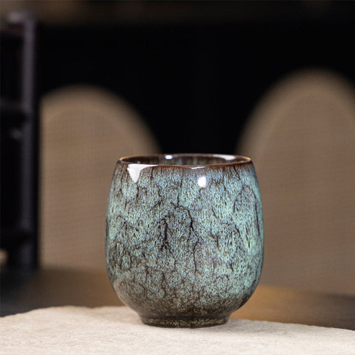 Tazza da tè in ceramica Kung Fu, realizzata a mano in Cina, realizzata con Buddha Stones e adattata al forno Jianzhan, 150 ml