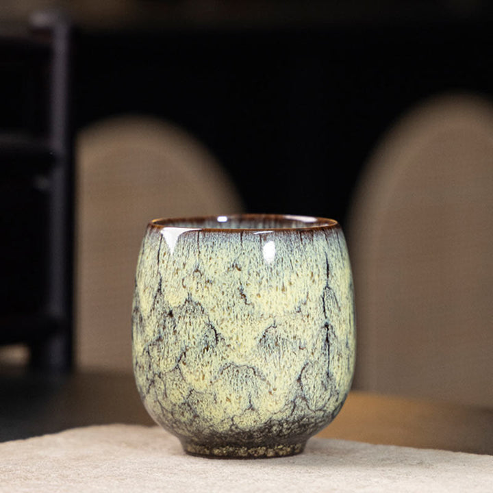 Tazza da tè in ceramica Kung Fu, realizzata a mano in Cina, realizzata con Buddha Stones e adattata al forno Jianzhan, 150 ml
