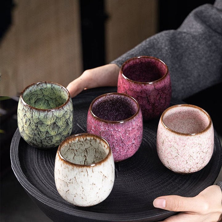Tazza da tè in ceramica Kung Fu, realizzata a mano in Cina, realizzata con Buddha Stones e adattata al forno Jianzhan, 150 ml