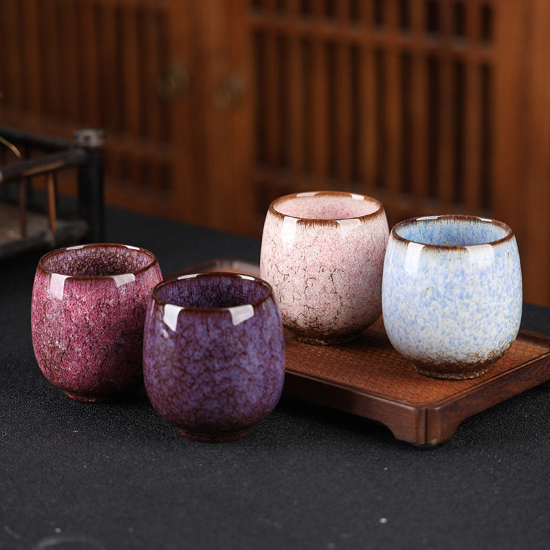 Tazza da tè in ceramica Kung Fu, realizzata a mano in Cina, realizzata con Buddha Stones e adattata al forno Jianzhan, 150 ml