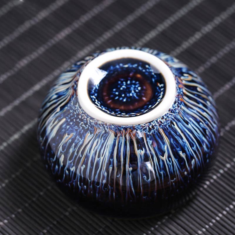 Tazza da tè in ceramica Buddha Stones 12 segni dello zodiaco cinese, realizzata a mano in Cina, motivo: Jianzhan, pesce koi, loto, drago, fenice, tazza da tè Kung Fu, 70 ml