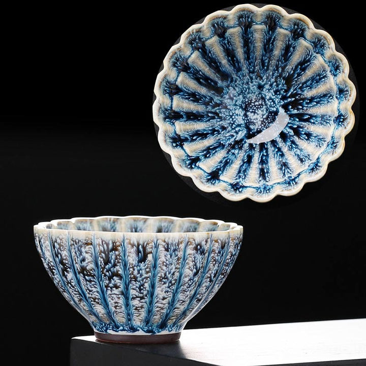 Tazza da tè in ceramica di loto Jianzhan cinese fatta a mano, piccola, motivo Buddha Stones, tazza da tè Kung Fu da 80 ml
