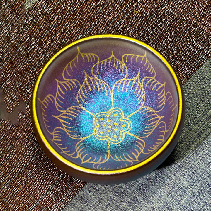Tazza da tè in ceramica con motivo a fiore di loto Jianzhan cinese fatto a mano, motivo Buddha Stones, tazza da tè Kung Fu da 150 ml