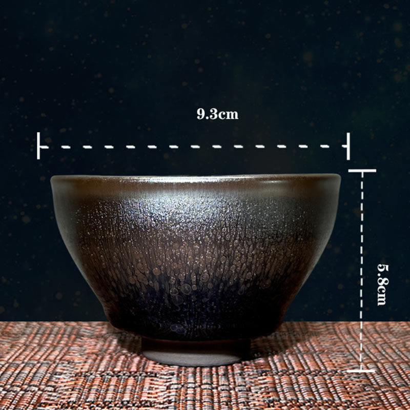 Tazza da tè in ceramica con motivo a gocce di olio Jianzhan cinese fatto a mano con Buddha Stones, tazza da tè Tenmoku Kung Fu da 150 ml