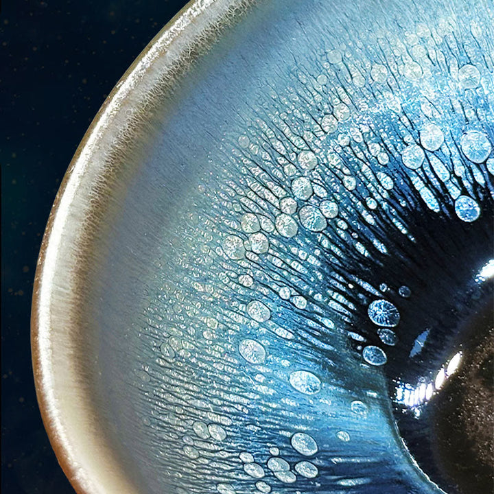 Tazza da tè in ceramica con motivo a gocce di olio Jianzhan cinese fatto a mano con Buddha Stones, tazza da tè Tenmoku Kung Fu da 150 ml - image 5