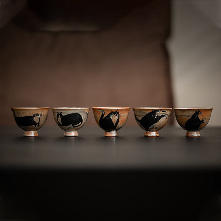 Tazza da tè Kung Fu con gatto carino, piccola, motivo Buddha Stones, 60 ml - image 16