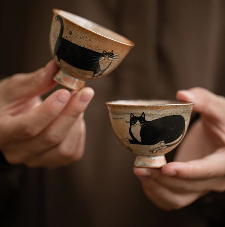 Tazza da tè Kung Fu con gatto carino, piccola, motivo Buddha Stones, 60 ml - image 15