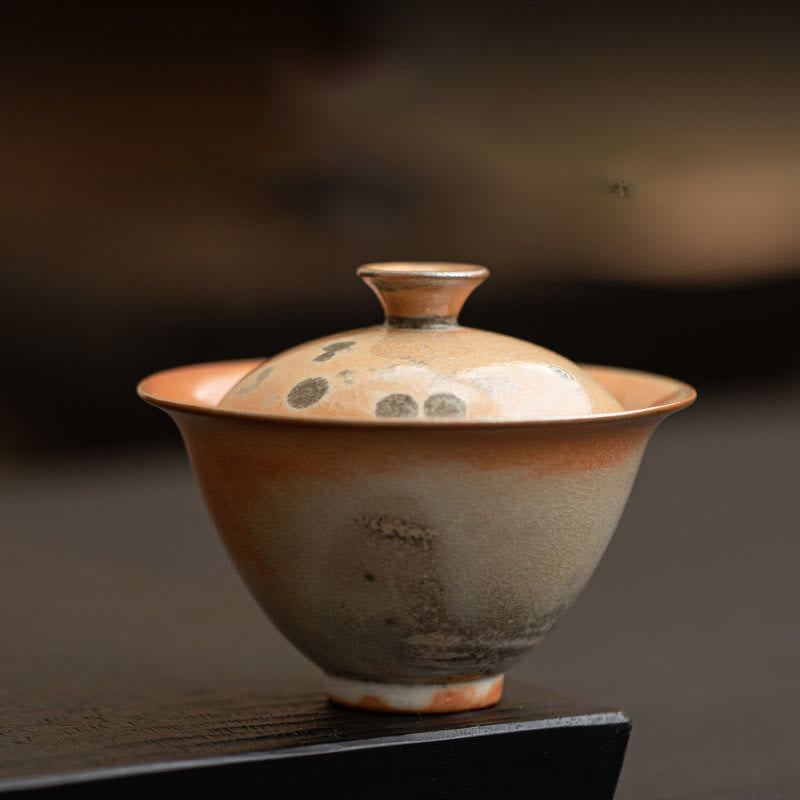 Tazza da tè Gaiwan in ceramica con motivo a gatto, motivo Buddha Stones, con coperchio, 130 ml - Tazza normale 9,5 cm * 7,6 cm * 130 ml - image 13