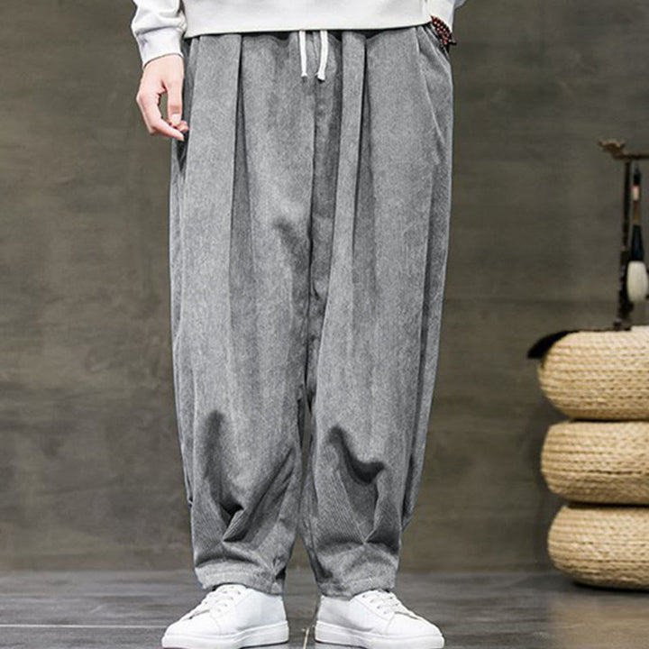 Pantaloni da uomo Buddha Stones Casual in cotone tinta unita con tasche - image 12