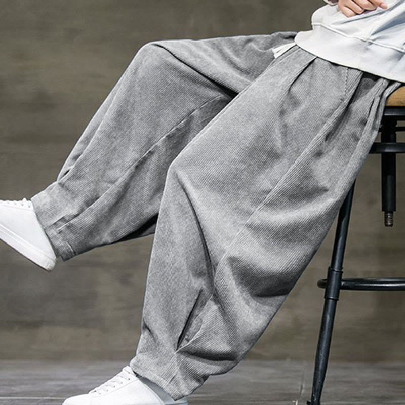 Pantaloni da uomo Buddha Stones Casual in cotone tinta unita con tasche - image 16