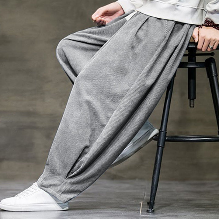 Pantaloni da uomo Buddha Stones Casual in cotone tinta unita con tasche - image 14