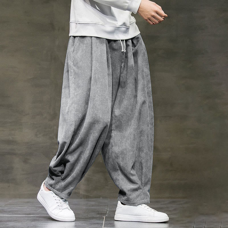 Pantaloni da uomo Buddha Stones Casual in cotone tinta unita con tasche - image 11