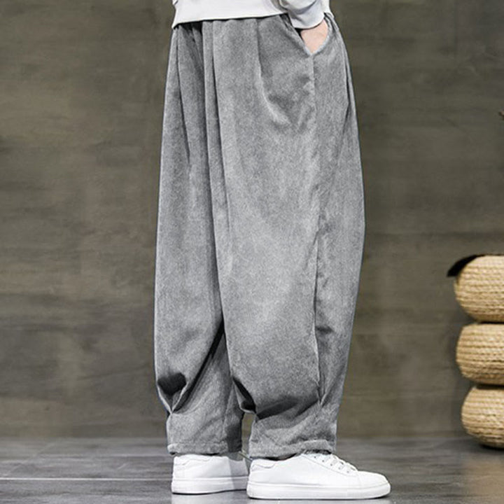 Pantaloni da uomo Buddha Stones Casual in cotone tinta unita con tasche - image 14