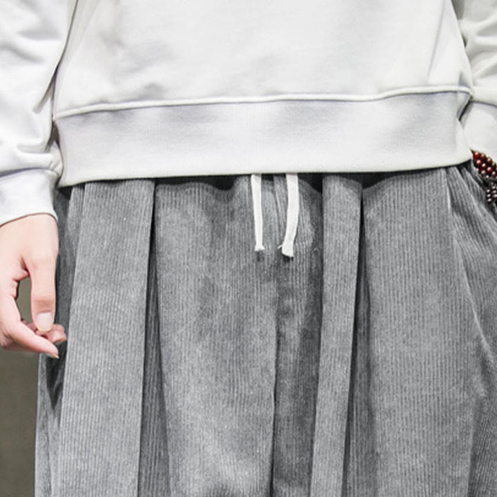 Pantaloni da uomo Buddha Stones Casual in cotone tinta unita con tasche - image 16