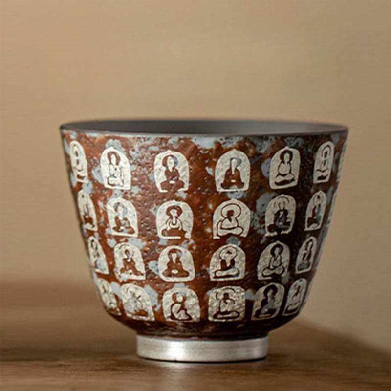 Tazza da tè Kung Fu con le Diecimila Poesie Buddha Stones del Buddha, 100 ml, con scatola regalo