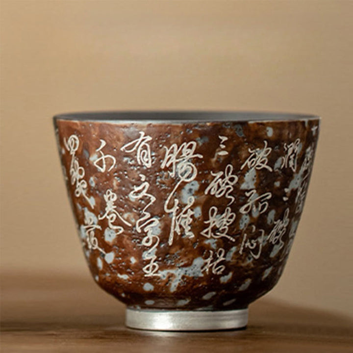 Tazza da tè Kung Fu con le Diecimila Poesie Buddha Stones del Buddha, 100 ml, con scatola regalo