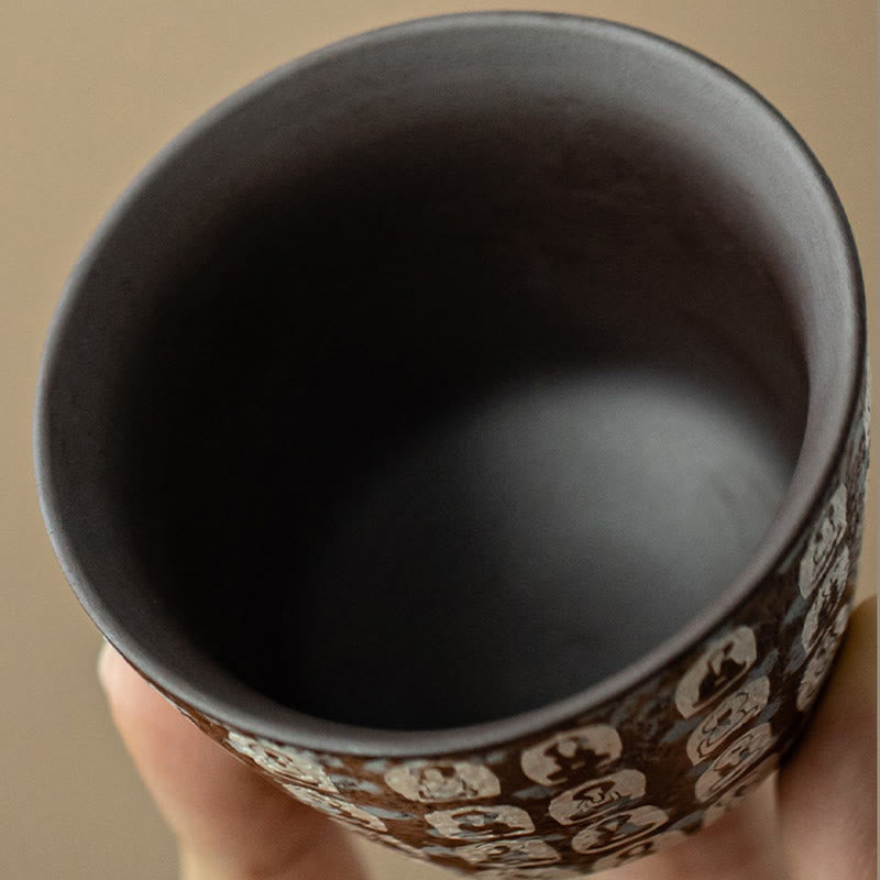 Tazza da tè Kung Fu con le Diecimila Poesie Buddha Stones del Buddha, 100 ml, con scatola regalo
