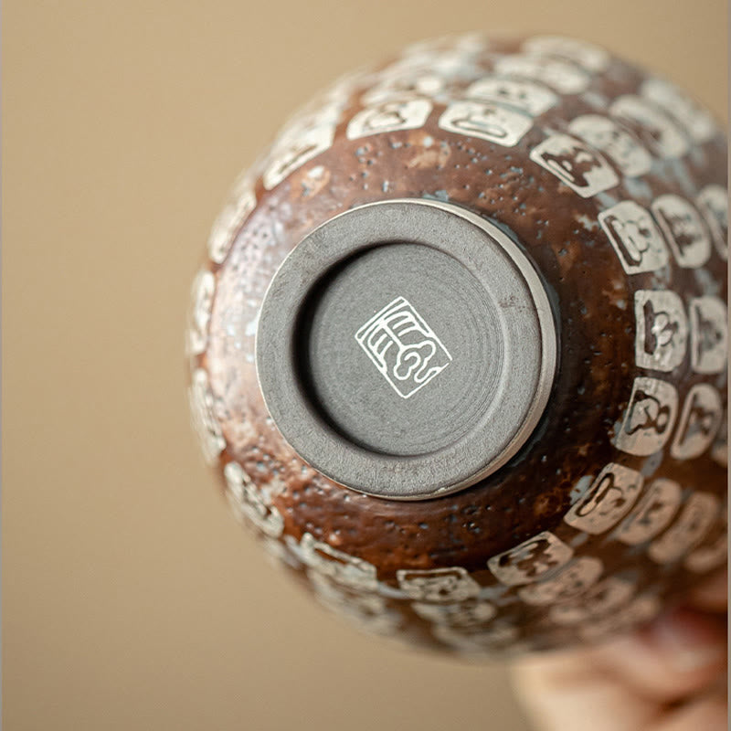 Tazza da tè Kung Fu con le Diecimila Poesie Buddha Stones del Buddha, 100 ml, con scatola regalo