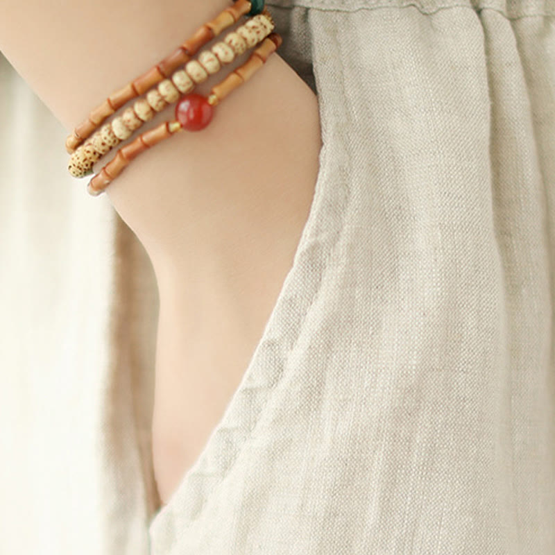 Pantaloni a gamba larga con tasche, modello Buddha Stones, casual vintage, in cotone con design a pieghe - image 18