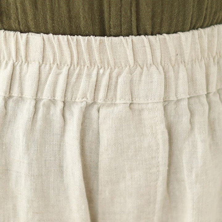 Pantaloni a gamba larga con tasche, modello Buddha Stones, casual vintage, in cotone con design a pieghe - image 21