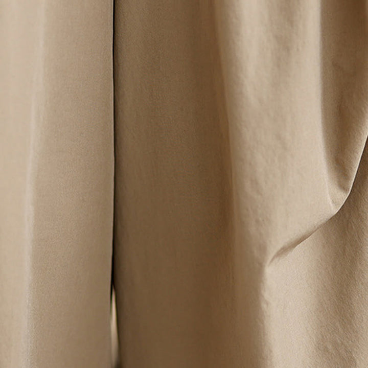 Pantaloni a gamba larga da donna in cotone con tasche e design a pieghe irregolari, modello Buddha Stones Summer - image 6