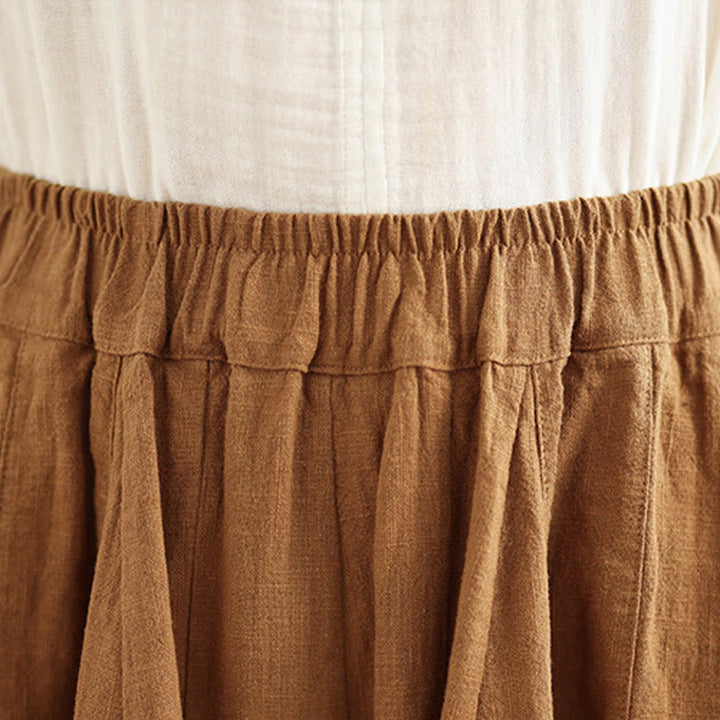 Pantaloni a gamba larga da donna in cotone e lino con tasche, motivo lanterna patchwork vintage Buddha Stones - image 8
