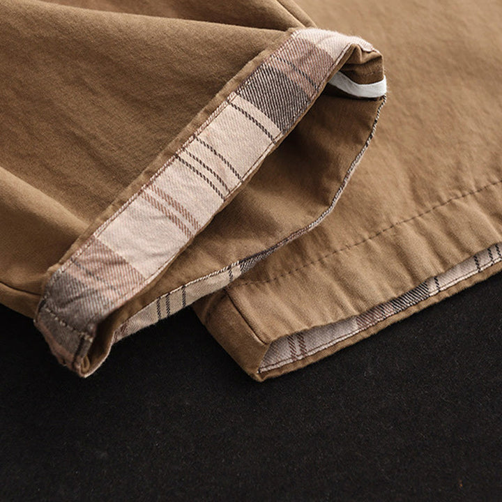 Pantaloni harem da donna in cotone con tasche, modello casual, modello Buddha Stones, con polsini toppati e tasche laterali