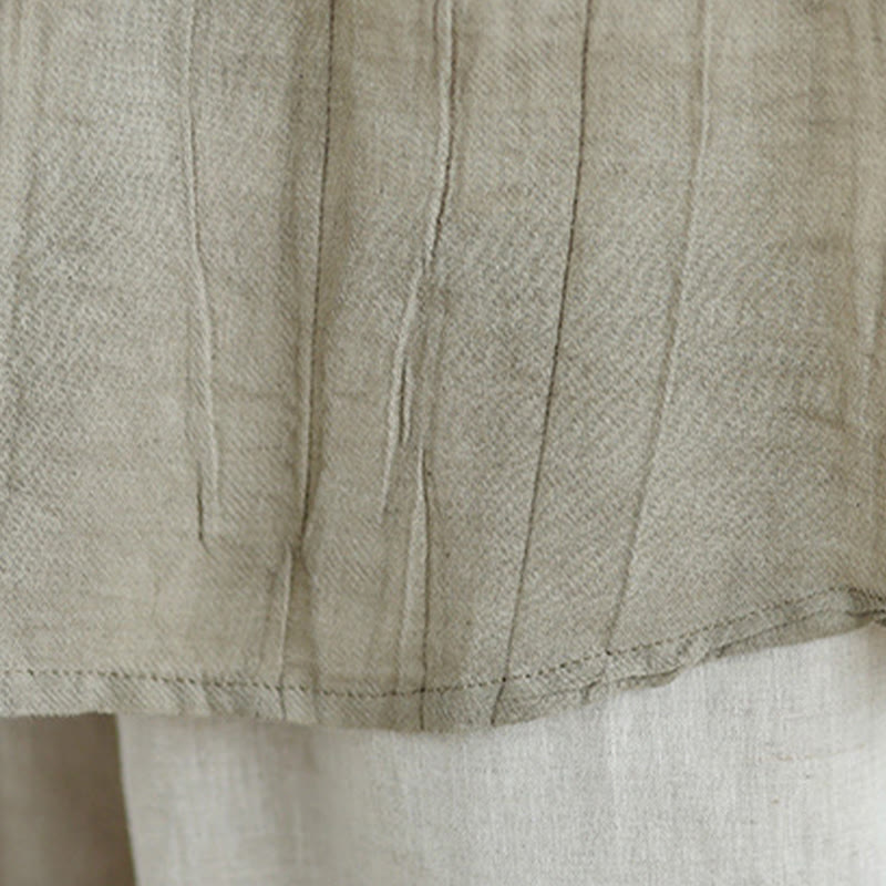 Gilet senza maniche da donna in cotone e lino con scollo rotondo, design semplice, effetto rughe estive, motivo Buddha Stones - image 9