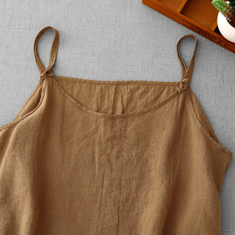 Gilet da donna in cotone e lino con cinturino regolabile, modello Buddha Stones Summer Plain - image 21
