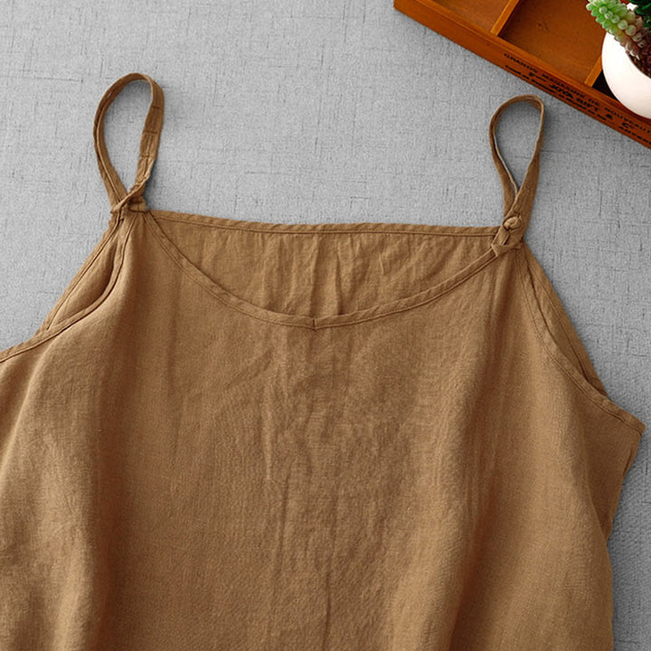 Gilet da donna in cotone e lino con cinturino regolabile, modello Buddha Stones Summer Plain - image 21