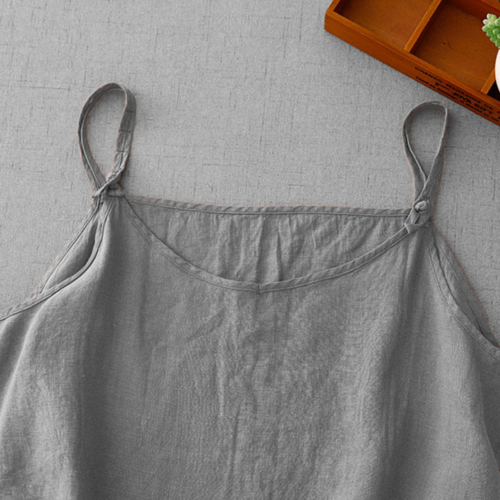 Gilet da donna in cotone e lino con cinturino regolabile, modello Buddha Stones Summer Plain - image 15
