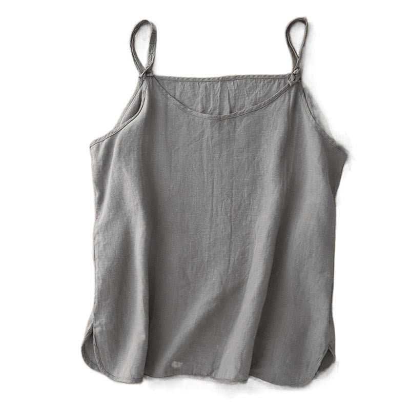Gilet da donna in cotone e lino con cinturino regolabile, modello Buddha Stones Summer Plain - image 19