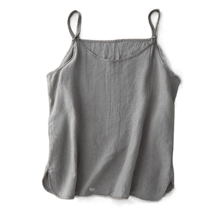 Gilet da donna in cotone e lino con cinturino regolabile, modello Buddha Stones Summer Plain - image 19