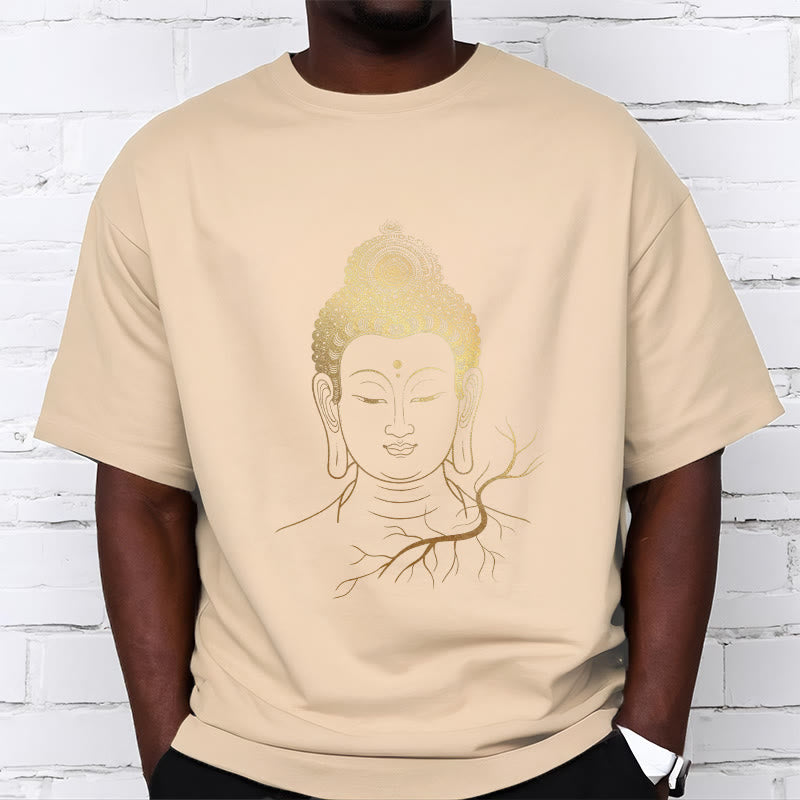 Maglietta con testa di Buddha Stones dorate per meditazione - image 9