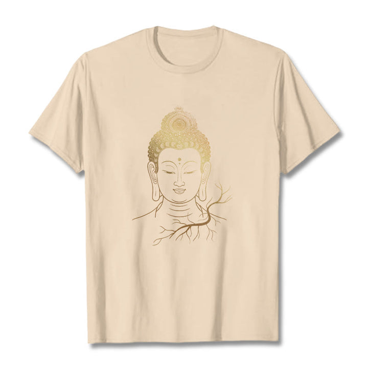 Maglietta con testa di Buddha Stones dorate per meditazione - Biscotto - 2XL - image 8
