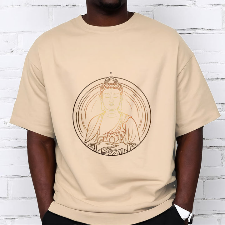 Maglietta Buddha Stones Buddha dorato che tiene in mano un fiore di loto - image 10