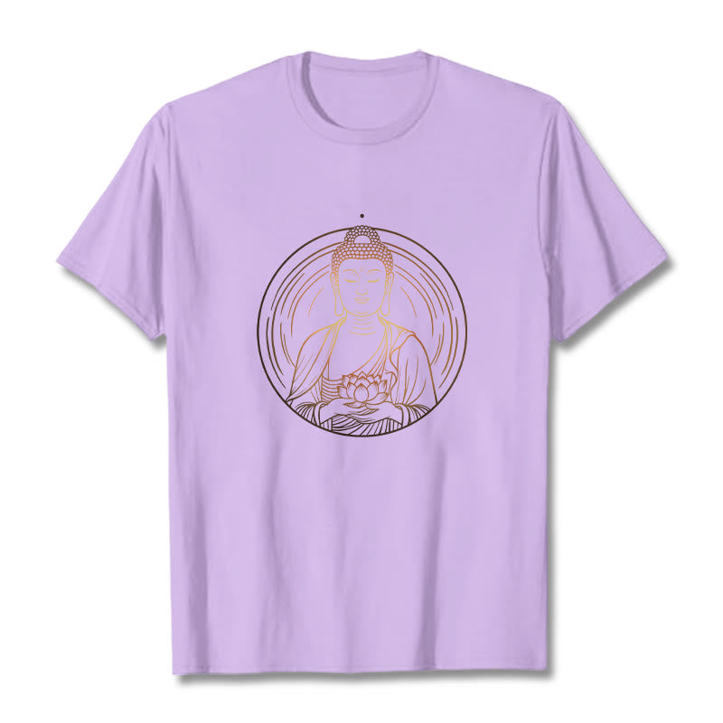 Maglietta Buddha Stones Buddha dorato che tiene in mano un fiore di loto - Prugna - 2XL - image 17