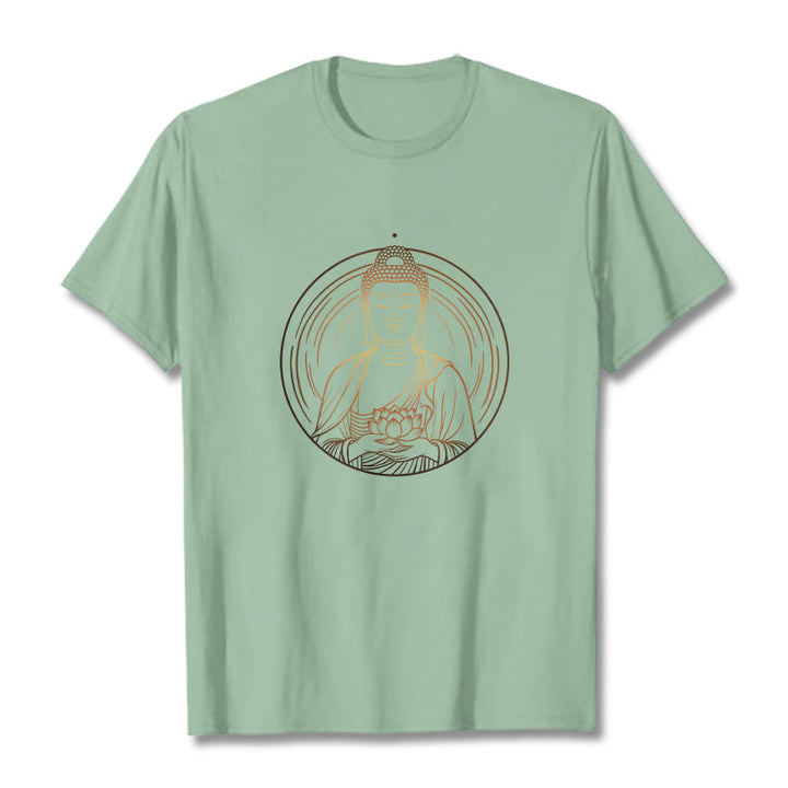 Maglietta Buddha Stones Buddha dorato che tiene in mano un fiore di loto - Verde pallido - 2XL - image 15